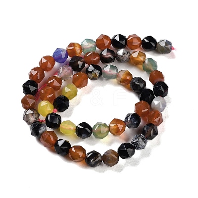 Natural Multi-Color Agate Beads Strands G-NH0021-A18-01-1