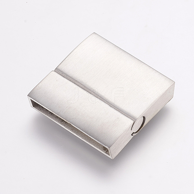 Tarnish Resistant 304 Stainless Steel Magnetic Clasps with Glue-in Ends STAS-K145-19P-1
