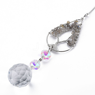 Natural Labradorite Big Pendants G-N333-010A-1
