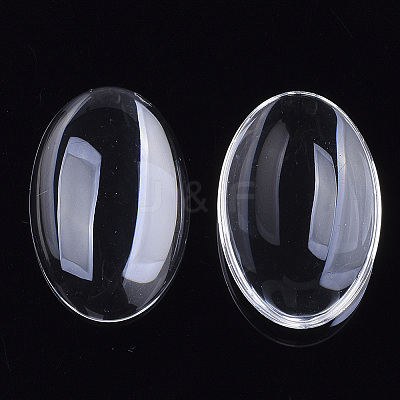 Transparent Glass Cabochons GGLA-R022-20x30-B-1