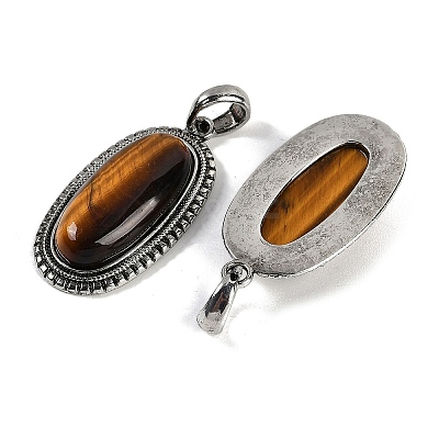 Natural Tiger Eye Pendants G-I370-07AS-07-1