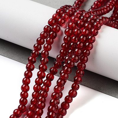 Crackle Glass Beads Strands CCG-Q001-4mm-18-1