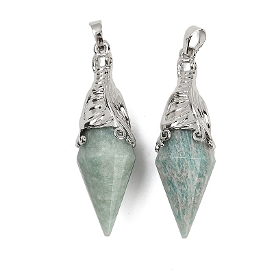 Natural Amazonite Faceted Bicone Big Pendants G-Z101-03P-07-1