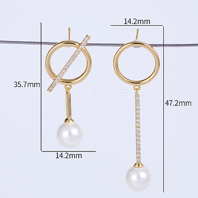 Fashionable Brass Round Stud Earrings ED8679-1