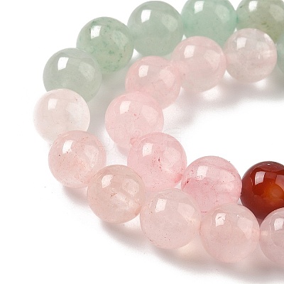 Chakra Natural Yellow Jade & Crystal Quartz & Green Aventurine & Rose Quartz & Carnelian & Sodalite & Amethyst Beads Strands G-NH0002-E03-10mm-1
