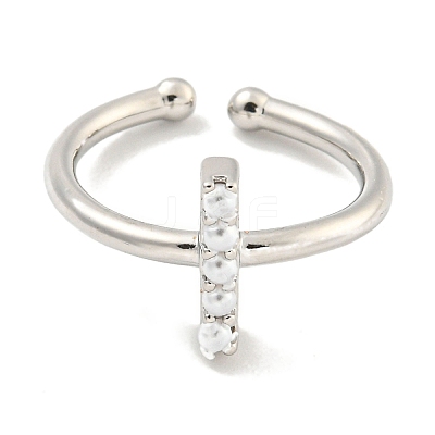 Rack Plating Brass Open Cuff Rings for Women RJEW-F162-01P-I-1