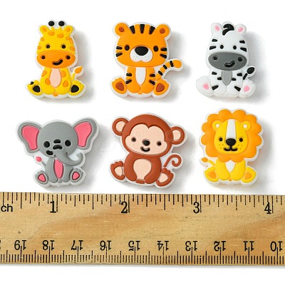 Lion/Tiger/Elephant/Monkey Zebra/Giraffe Silicone Focal Beads SIL-FS0001-19-1