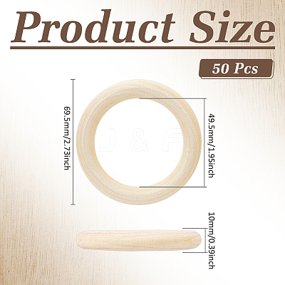 Unfinished Schima Wood Rings for DIY Accessories WOOD-WH0002-65B-1