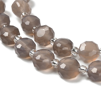 Natural Grey Agate Beads Strands G-B153-A01-1