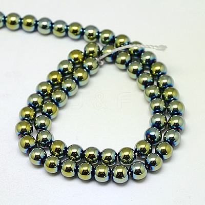 Electroplate Non-magnetic Synthetic Hematite Beads Strands G-J169A-3mm-06-1