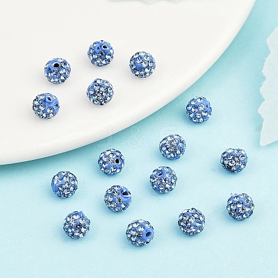 Polymer Clay Rhinestone Beads RB-H284-6MM-Half-2-1