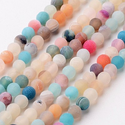Natural Weathered Agate Beads Strands X-G-G589-4mm-17-1