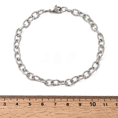 201 Stainless Steel Cable Chain Bracelets STAS-T077-15P-1