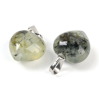 Natural Prehnite Pendants G-J386-H17-P-1