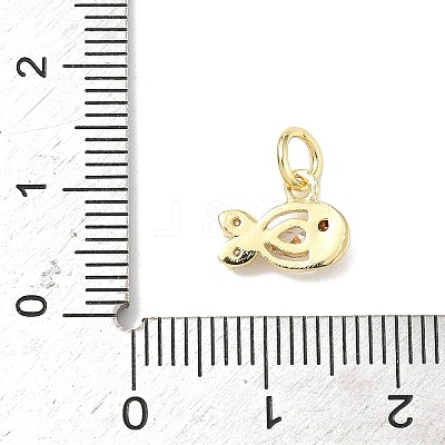 Brass Micro Pave Cubic Zirconia Charms ZIRC-I356-13G-04-1