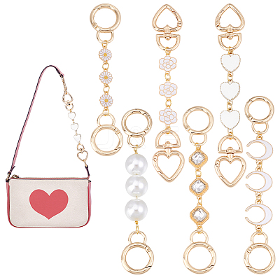 6Pcs 6 Styles Alloy Enamel Bag Extender Chains AJEW-PH01640-1