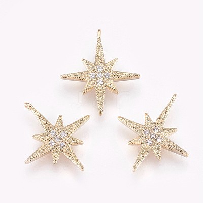 Brass Micro Pave Cubic Zirconia Pendants KK-P157-04G-NF-1