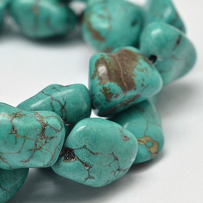 Dyed Nuggets Natural Howlite Beads Strands X-G-M139-11-A-1