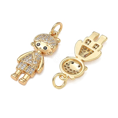 Brass Micro Pave Black Cubic Zirconia Pendants CU-CBA9AFC-01G-01-1