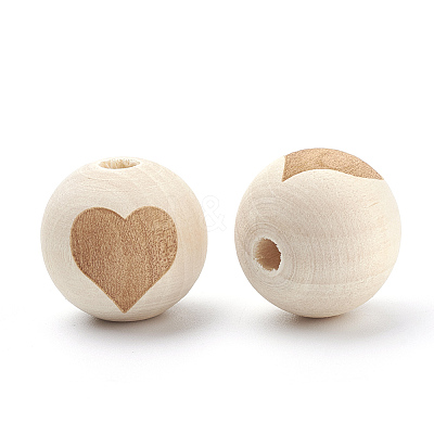Unfinished Wood Beads LS-WOOD-S036-07-1