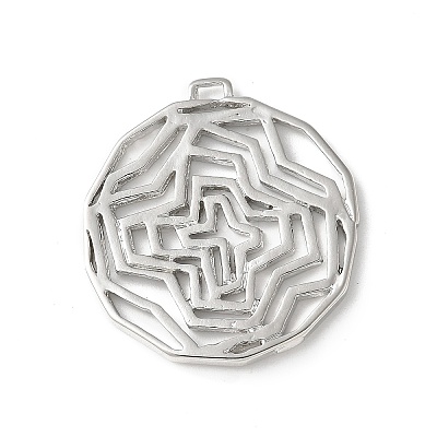 Brass Micro Pave Cubic Zirconia Pendants KK-P290-52P-02-1