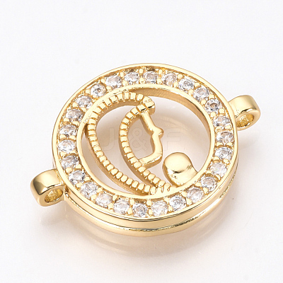 Brass Micro Pave Cubic Zirconia Links X-ZIRC-Q013-43G-1