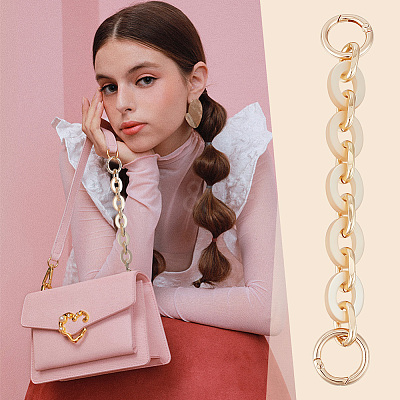 2Pcs Alloy with Acrylic Oval Link Purse Strap Extenders FIND-UN0003-17-1