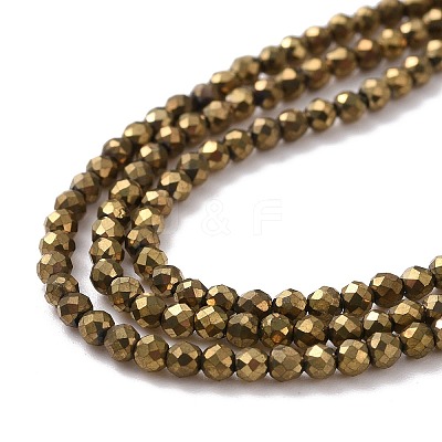 Electroplate Glass Beads Strands GLAA-H021-01A-FP07-1