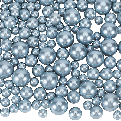 150Pcs 3 Styles ABS Plastic Imitation Pearl Round Beads KY-SP0001-63C-1