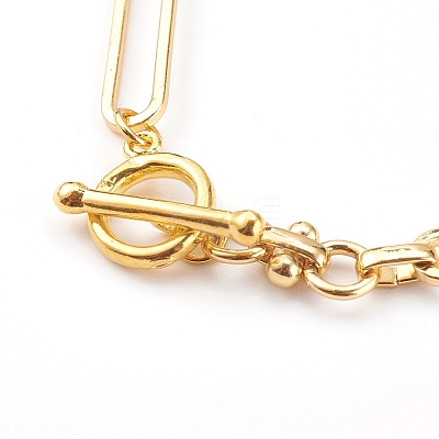 Brass Link Chain Bracelets BJEW-JB06016-1