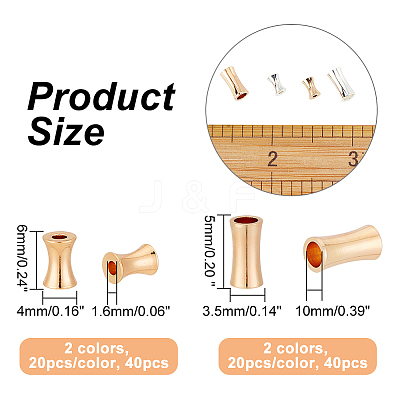 80Pcs 4 Style Brass Beads KK-AR0002-52-1