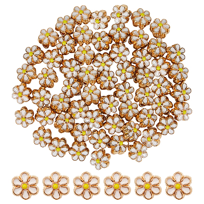 60Pcs Light Gold Tone Alloy Enamel Beads ENAM-PH0003-26B-1