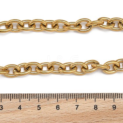 PVD Vacuum Plating 304 Stainless Steel Cable Chain Bracelets BJEW-G618-04G-1