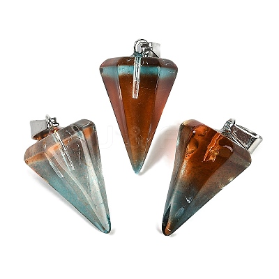Spray Painted Glass Pendants GLAA-Z007-03G-1