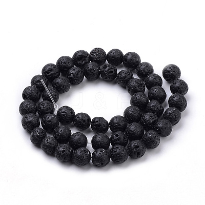 Natural Lava Rock Beads Strands G-S259-11-6mm-1