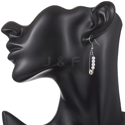 Round Imitated Pearl Acrylic Dangle Earrings & Necklaces Sets SJEW-JS01363-1