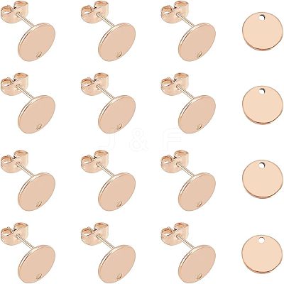 PVD Vacuum Plating 304 Stainless Steel Stud Earring Findings STAS-UN0016-05B-RG-1