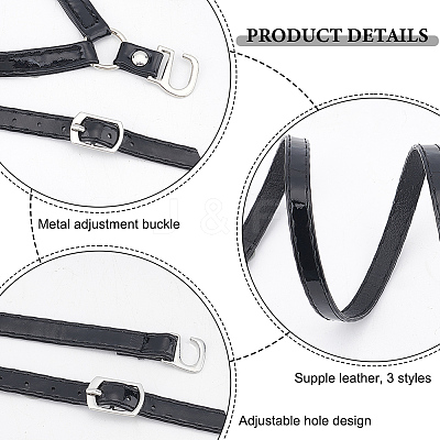 AHADEMAKER PU Leather High-heeled Shoelaces DIY-GA0004-22-1