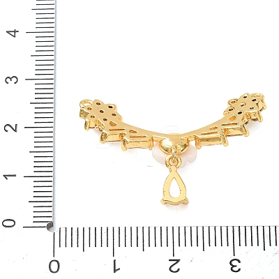 Brass Pave Clear Cubic Zirconia Pendants CU-CBA2C2D-04G-02-1
