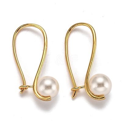 Brass Hoop Earrings EJEW-B005-01G-1