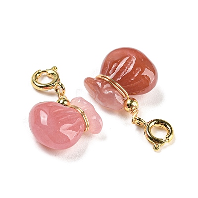 Natural Agate Pendant Decorations G-P509-08G-1