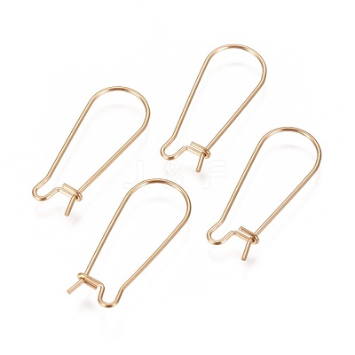 Ion Plating(IP) 304 Stainless Steel Hoop Earrings Findings Kidney Ear Wires X-STAS-L216-22B-G-1