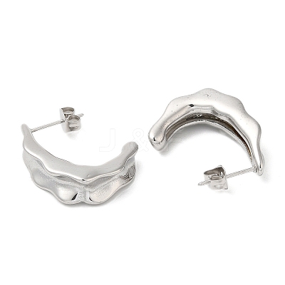 Non-Tarnish 304 Stainless Steel Twist Bean Pod Stud Earrings X-EJEW-B026-13P-1