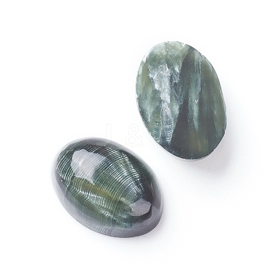 Natural Seraphinite Cabochons G-E557-04D-1