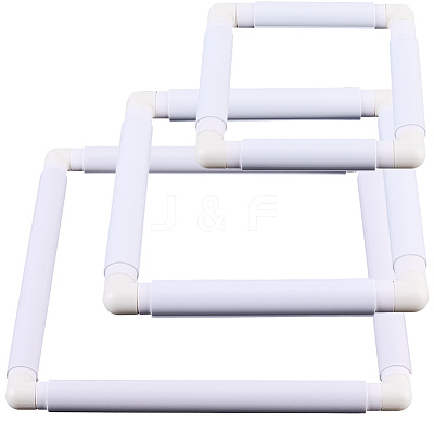 3 Stes 3 Styles Plastic Cross Stitch Embroidery Hoops DIY-CP0012-44C-1