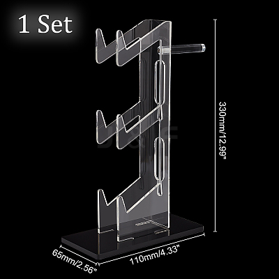 3-Tier Transparent Acrylic Game Controller Display Stand Holders ODIS-WH0002-09-1