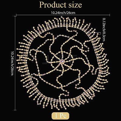 Alloy Rhinestone Mesh Headbands OHAR-WH20007-05G-01-1