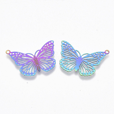 Ion Plating(IP) 304 Stainless Steel Filigree Pendants STAS-R102-06-1