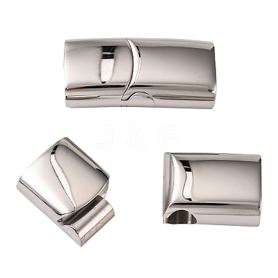 Tarnish Resistant 316 Surgical Stainless Steel Magnetic Clasps with Glue-in Ends STAS-G241-14C-P-1