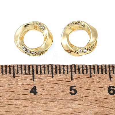 Brass Micro Pave Clear Cubic Zirconia European Beads CU-CBAC675-10G-1